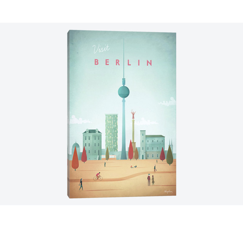 Berlin, impression sur toile tendue, H 60 po x l 40po x P 1,5 po, Toile tendue, Pas de tapis