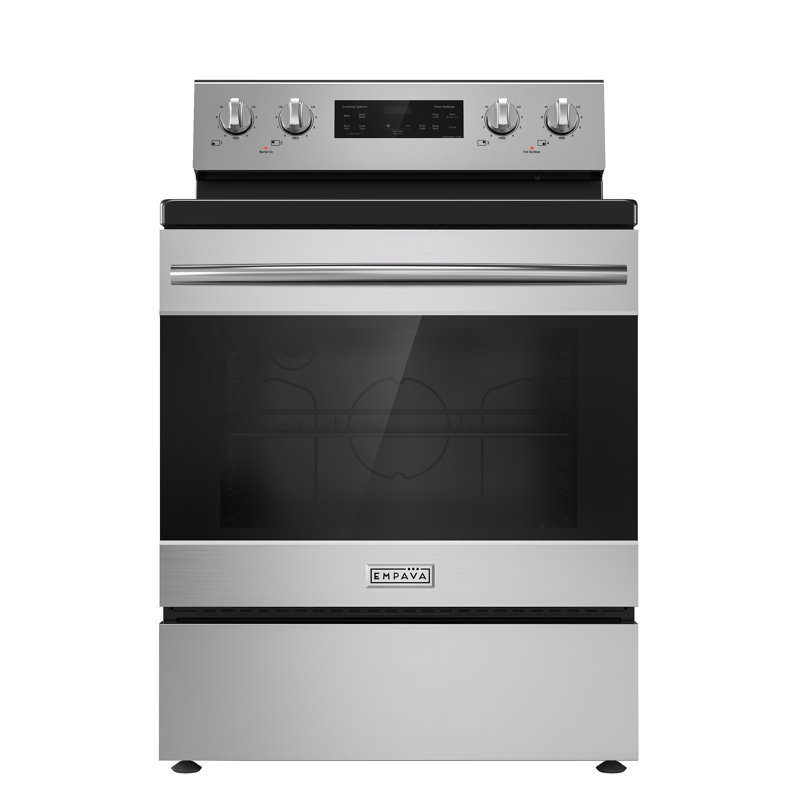 30 In. Electric Range With 4.8 Cu. Ft. Capacity Single Oven, 4 Burner Electric Cooktop, Rear Control, With Drawer