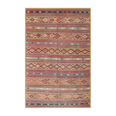 Tapis rose/orange/bleu contemporaine