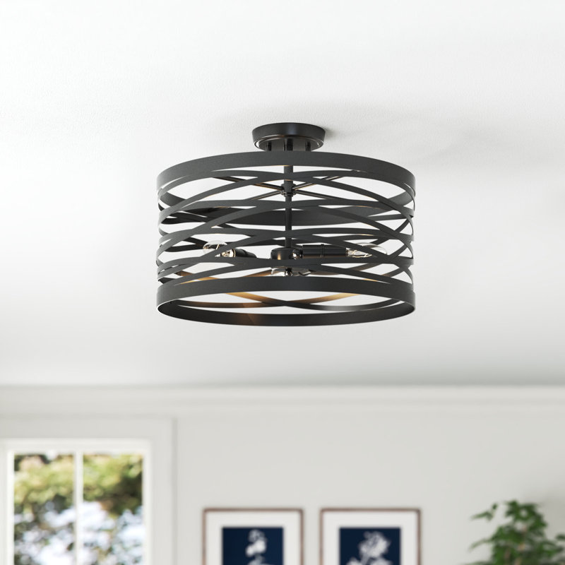Reiff Semi Flush Mount, Matte Black