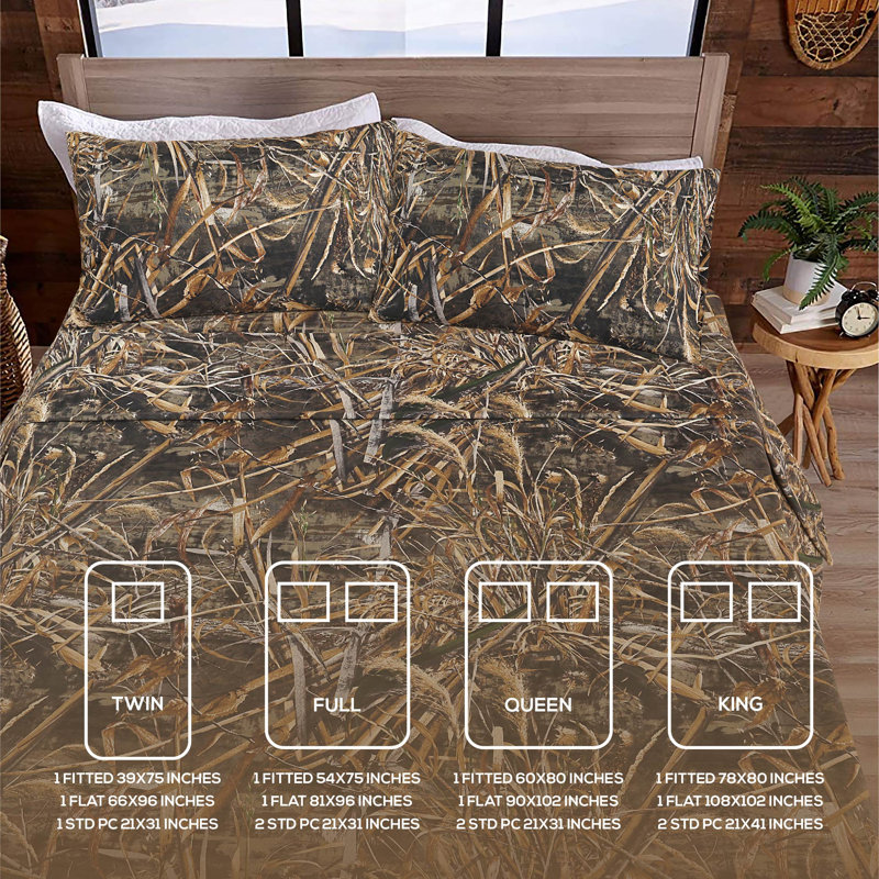 Realtree Max-5 Camouflage Bed Sheets - Camo Bedding - Premium Microfiber Super Soft Hunting Sheet Set - Machine Washable Outdoor Bedding Set