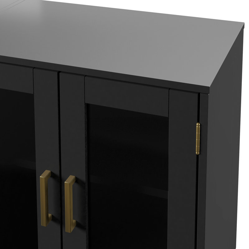 Kropf TV Stand with Fireplace Included, Black