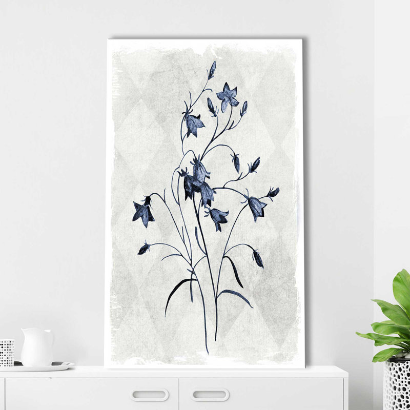 «Harlequin Botanical II» par Carol Robinson - Peinture, L 18 po x H 30 po, Toile tendue