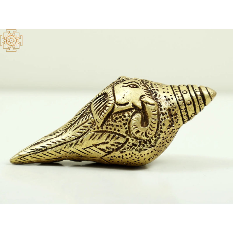 Petite conque en laiton 3 po Ganesha