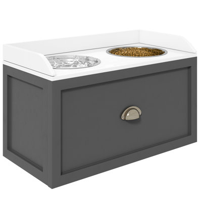 Elevated Gray Dog Storage Bowls - Modern And User- Design For Pet Owners Raised With Gray, Superior Quality Pets
