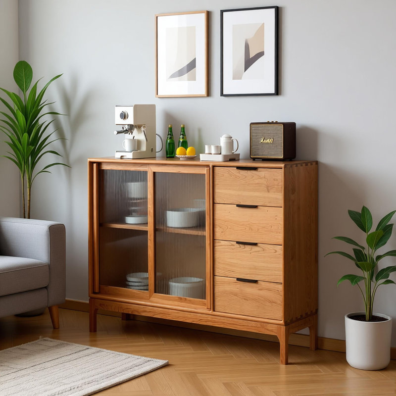 Buffet multifonctionnel en bois massif avec rangement, H 39,37 po x l 47,24 po x P 15,74 po