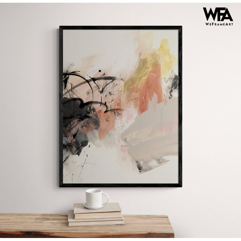 Abstrait orange, art mural orange surdimensionné, art mural abstrait, H 56 po x l 42 po, Noir