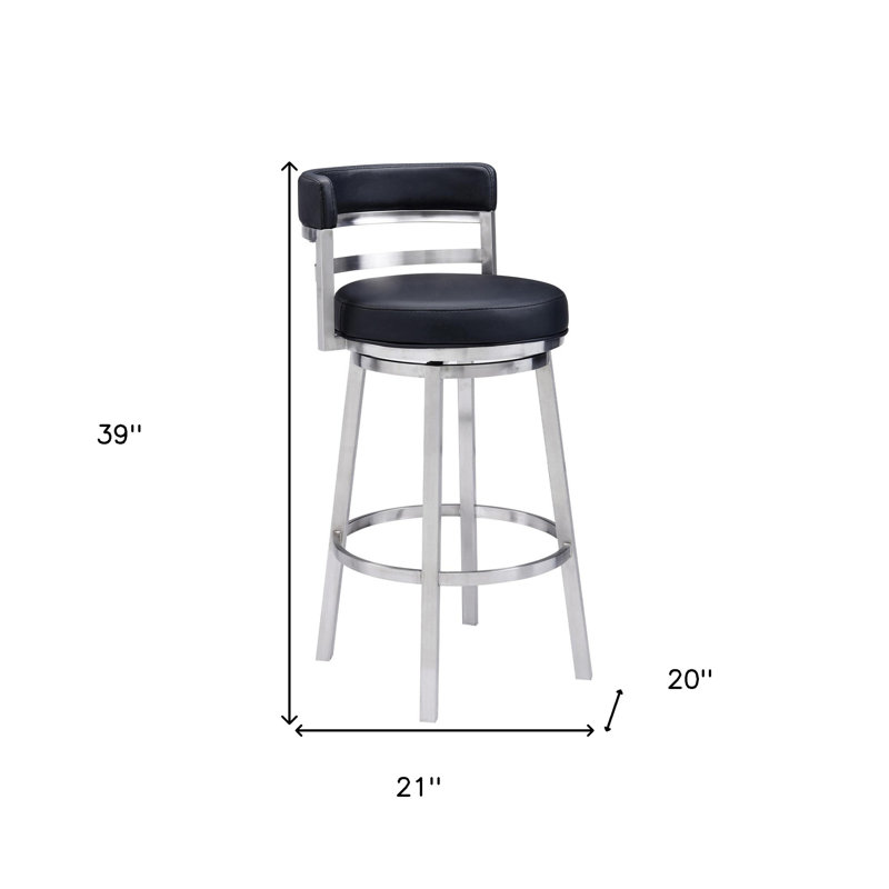 Tabouret de comptoir pivotant avec structure en métal HomeRoots