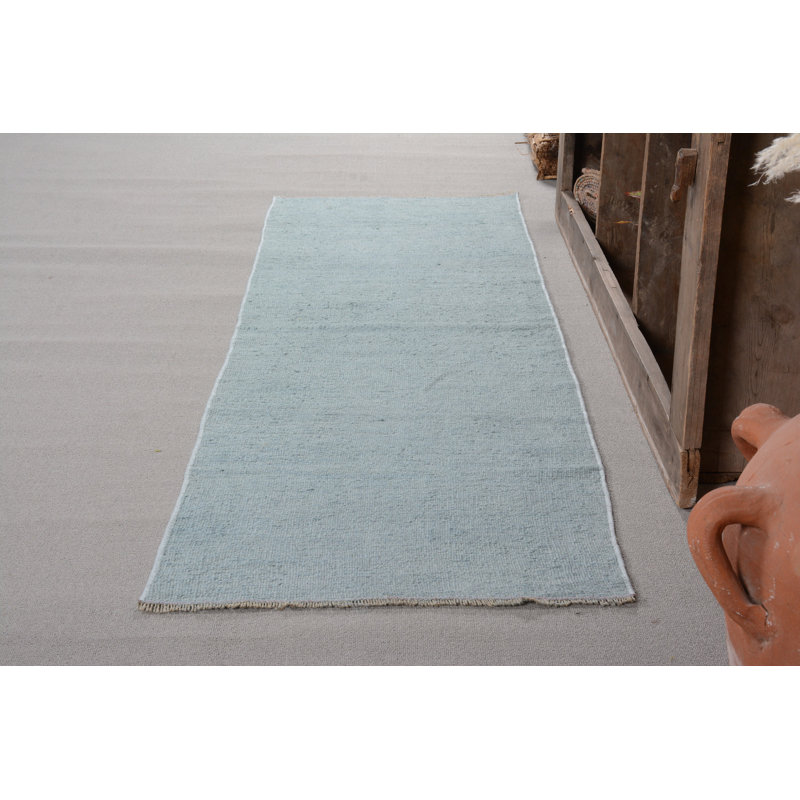 Tapis turcs, tapis rétro, tapis de couloir 2,2 pi x 7,5 pi, tapis de cuisine bleu, tapis antiques, tapis Anatolian