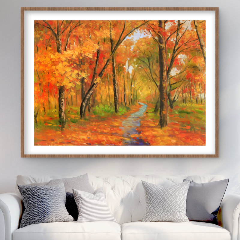 «Autumn Trail in the Forest», reproduction encadrée | Décoration intérieure