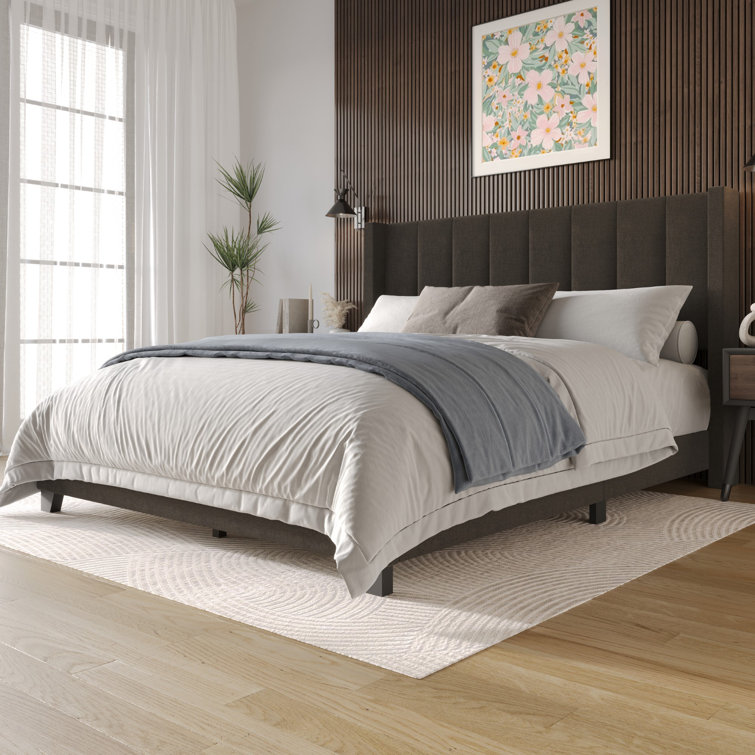 Upholstered Wingback Bed