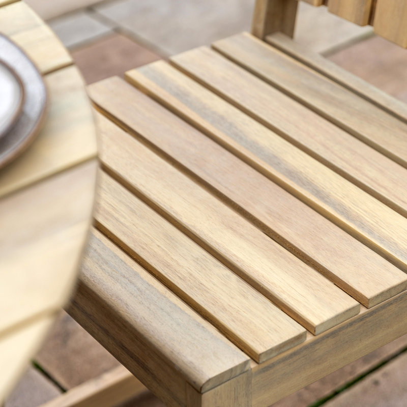 Riley Solid Wood Outdoor Side Chair in Natural