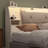 2 in 1 Bookcase Headboard With Charging Station & 2 Led Lights,Removeable Upholstered Panel-923117127-923117126