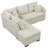 82.6" L-Shaped With Pull Out Bed And Movable , & Power, Beige Sectional Function, Nuance-1168543952