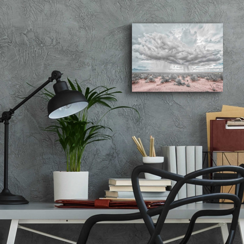 «New Mexico Rain» par Nathan Larson, art mural en verre acrylique, H 12 po x l 16 po x P 0,13 po