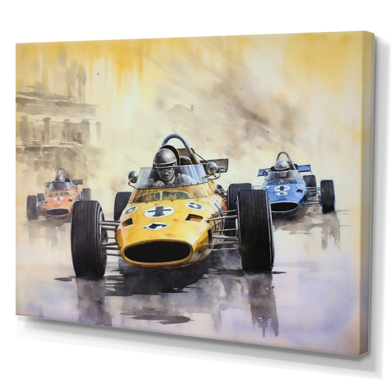 Formule rétro Speedway Rush rétro, H 16 po x l 32 po x P 1 po, Toile tendue
