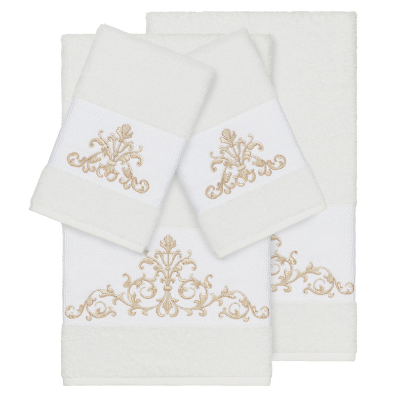 Ensemble de serviettes 4 pièces Scarlet, Blanc, Ensemble de serviettes 4 pièces