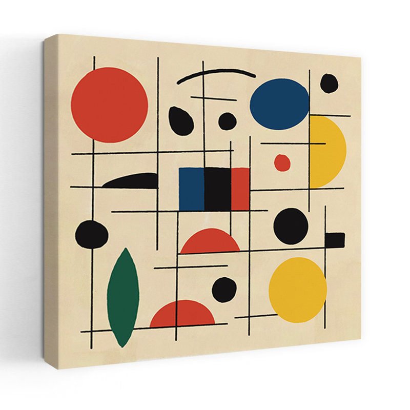 Art contemporain abstrait géométrique, H 32 po x l 32 po