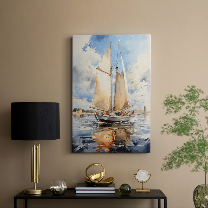 NAUTICAL Series CECLIV - Toile tendue avec châssis de qualité supérieure - Prêt à être accroché, H 36 po x l 24 po
