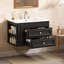 Meuble-lavabo mural contemporain de 30 pouces avec 2 tiroirs, lavabo simple en céramique à 3 trous, conception flottante peu encombrante-562883375