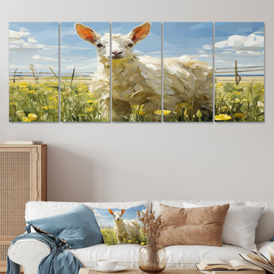 "Goat Pasture Patterns II" - ensemble d'art mural 5 pièces