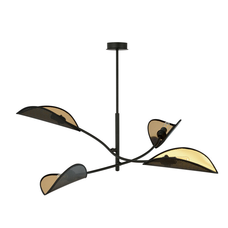 4 - Light Chandelier, Black/Gold