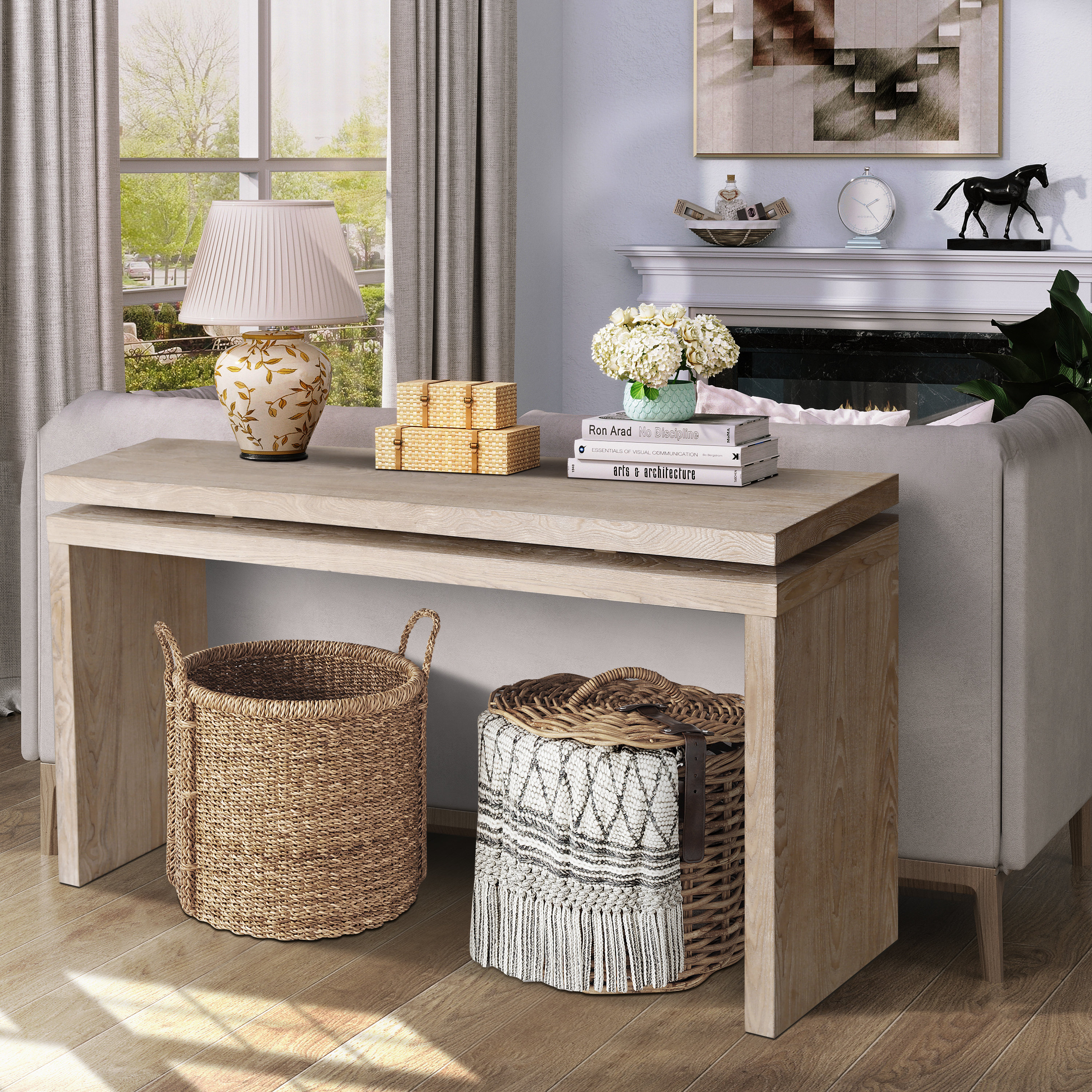Wayfair Rustic Table Gracie Oaks Rustic Farmhouse Console Table - Wayfair Canada