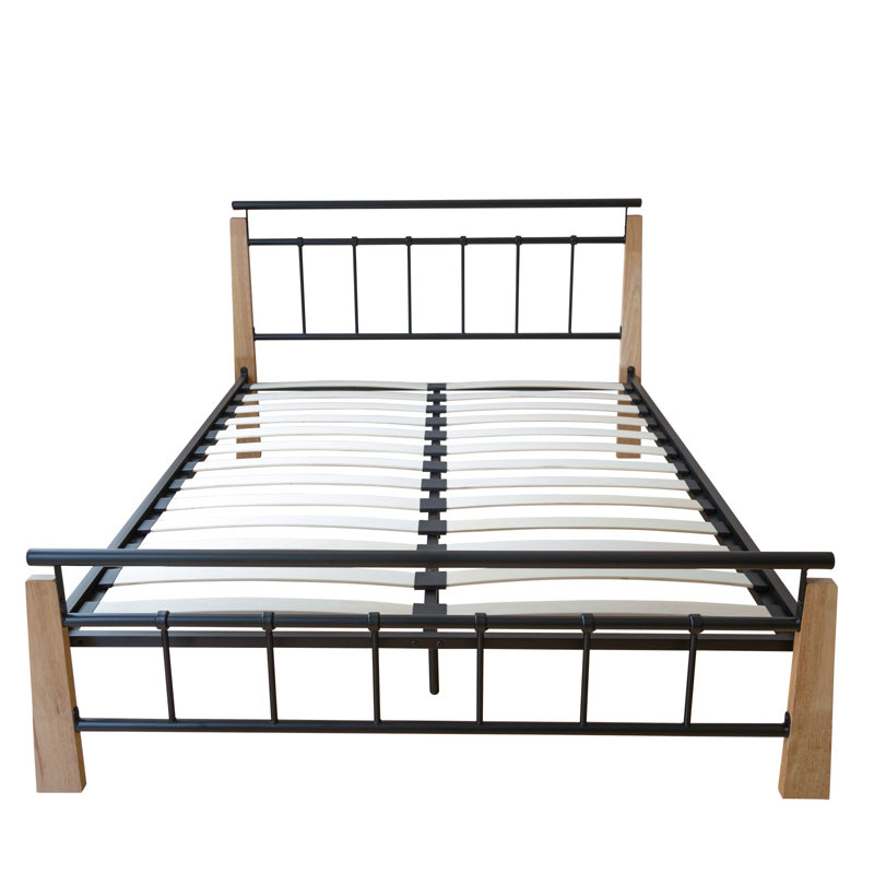 Metallbett Morgantown mit Lattenrost, Super King (6'), Beige-grey/Black