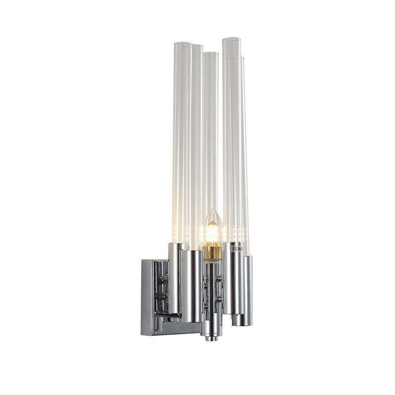 Applique murale en verre 1 lumière Giunta Modern, Nickel