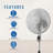 16" Oscillating  Pedestal/Standing Fan