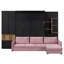Lit escamotable escamotable moderne Junoa avec grand canapé, tablettes et armoires de rangement, double éclairage-126553999