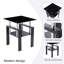 19.7" High 2-tier Square Glass Top End Table With Storage,2 Set Of  Side Table For Bedroom Living Room