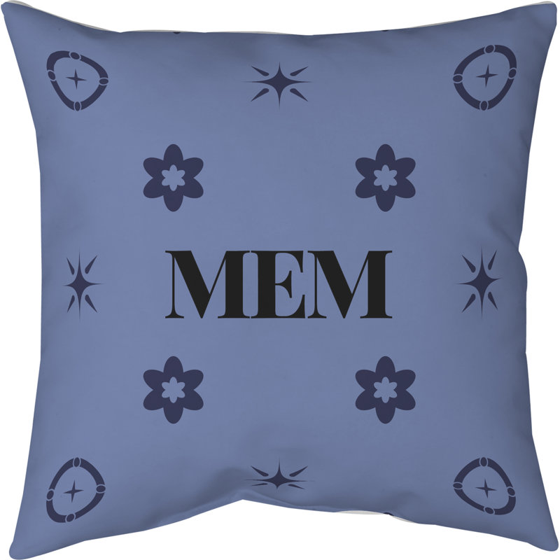 Coussin en coton Memphis, H 16 po x l 16 po, Memphis Beale Street - bleu / bleu marine