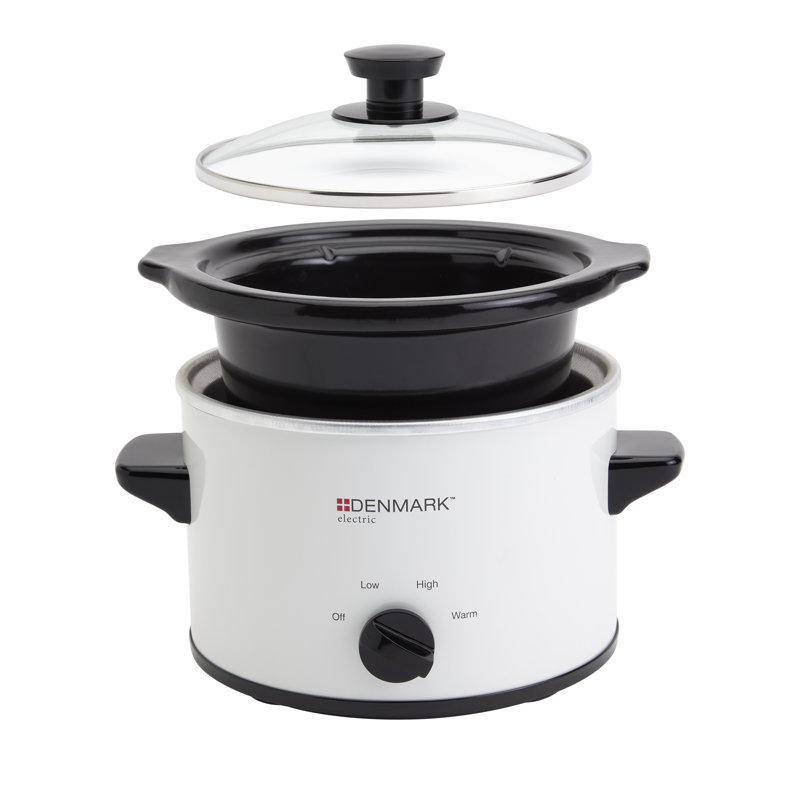 Denmark Electric 1.5 Quart White Non-Stick Slow Cooker