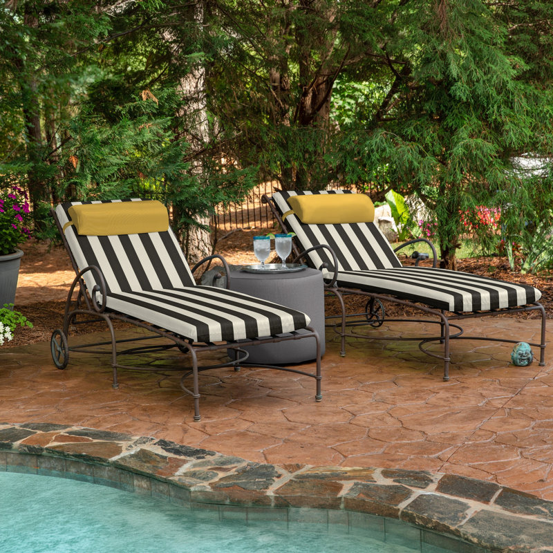 Casual Cushion Outdoor Chaise Headrest Pillow, Sunbrella Fade & Water Resistant for Chaise Loungers & Pool Recliners, 19"W x 8.5"L, 3.25" thick, Removable Cover, Spectrum Daffodil