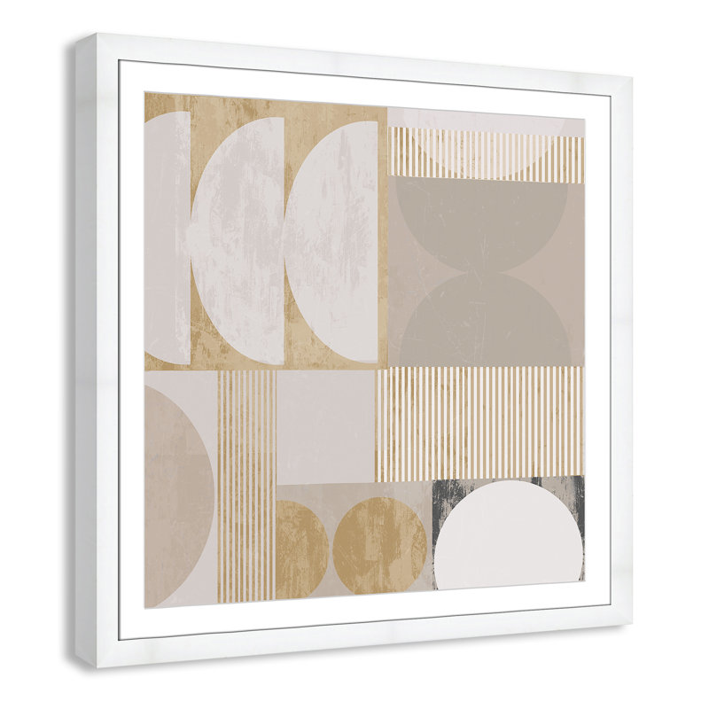 «Golden Balance II» par , 37.5'' W x 37.5'' H, Matted Print, Satin White