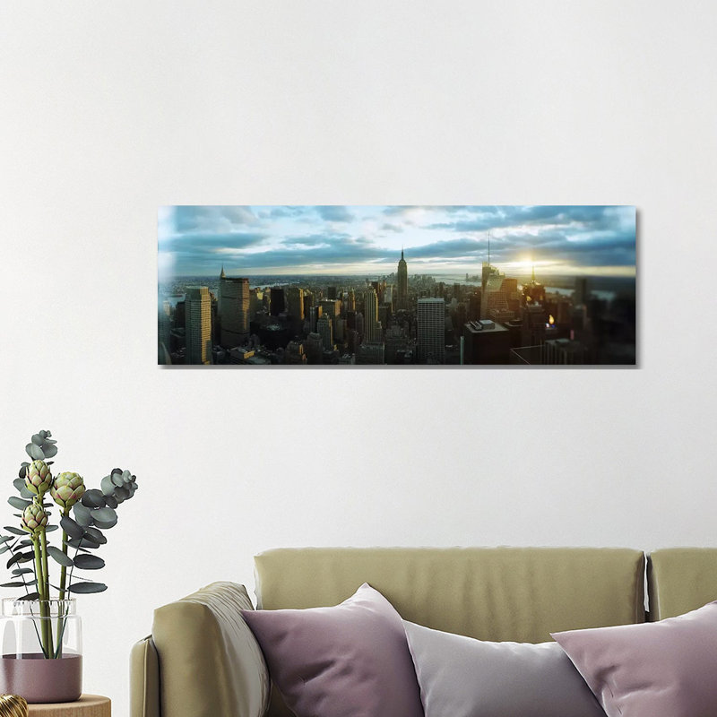 Buildings In A City, Empire State Building, Manhattan, New York City, New York State, USA 2011 by Panoramic Images - Panoramic Gallery-Wrapped Canvas Giclée on Canvas