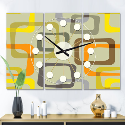 Mid-Century Metal Wall Clock