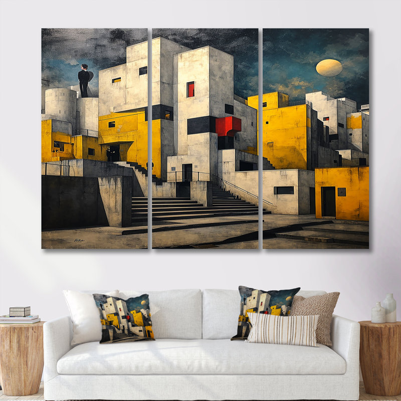 Cramblitt - City Buildings, ensemble de reproductions d'art mural, Toile tendue, H 28 po x l 36 po x P 1 po