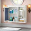 Armoire de toilette murale à miroir avec tablettes réglables, armoire à pharmacie avec portes doubles