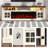70" Fireplace Tv Stand For Tvs Up To 80" With Storage Cabinets, Entertainment Center With 36" Electric Fireplace, Led Light Tv Consoles For Living Room, Farmhouse Media Console Table, Crystals-1936693436