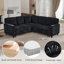 Canapé en L avec canapé-lit, canapé-lit avec siège de rangement, canapé modulaire à 5 places avec port USB, canapé modulaire pour salon, appartement-1160485723