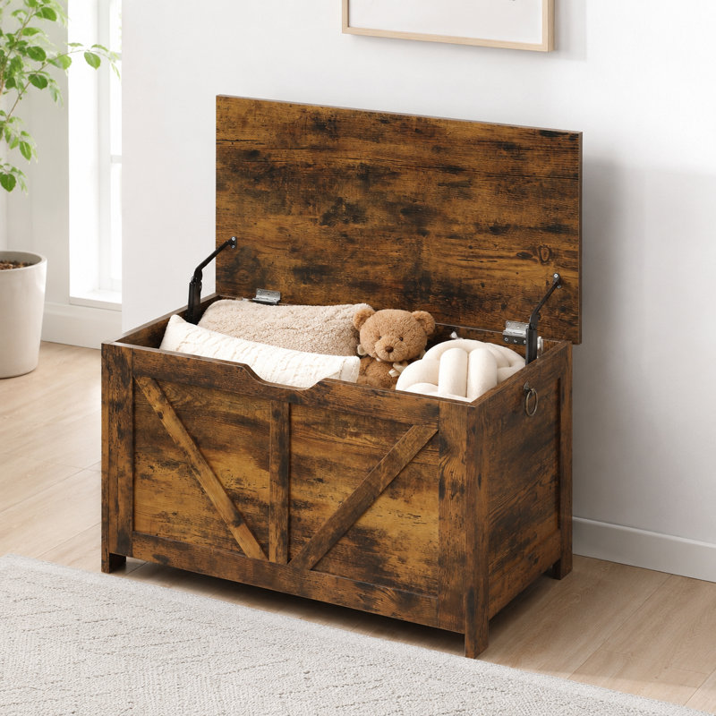 Commode de rangement rétro avec dessus rabattable, Brown