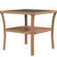 Table d'extérieur polyvalente avec verre trempé et 2 tablettes carrées en aluminium