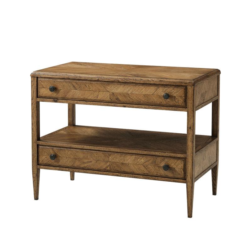 Nova 2 - Drawer Solid Wood Nightstand, Dawn Brown