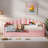 Upholstered Daybed With Pop Up Trundle, Charging Ports, 2 Side Pockets And Curved Backrest Design-1133233291