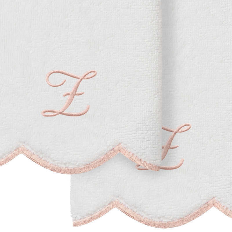  Ensemble de serviettes 100% coton turque ADORNIA, Blanc / Rose, Z, Ensemble de 2 serviettes à doigts