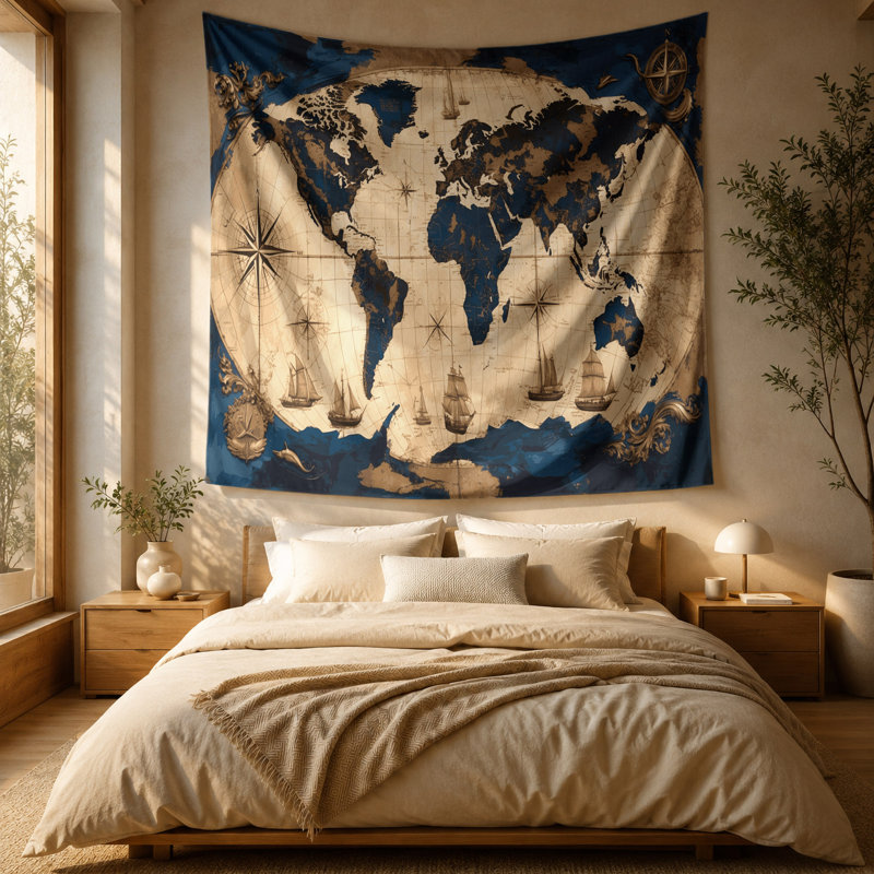 Tapisserie murale nautique, 88 po x 104 po