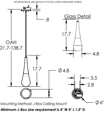 Raindrop 1 - Light LED Armed Sconce
