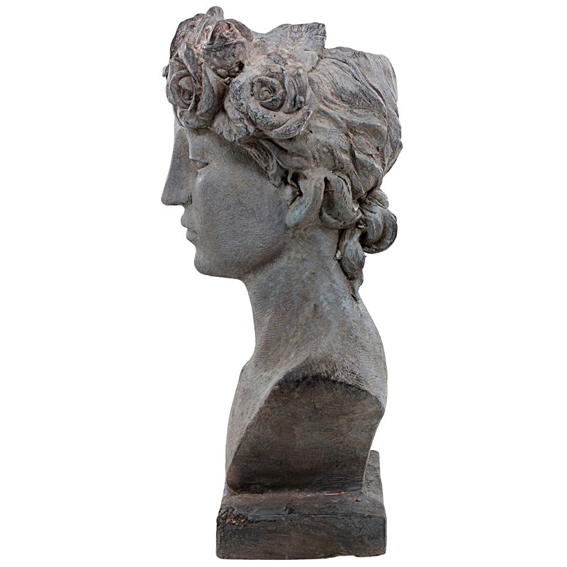 Gray Roman Goddess Resin Head Planter Statue